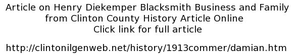 Henry Diekemper Blacksmith Article